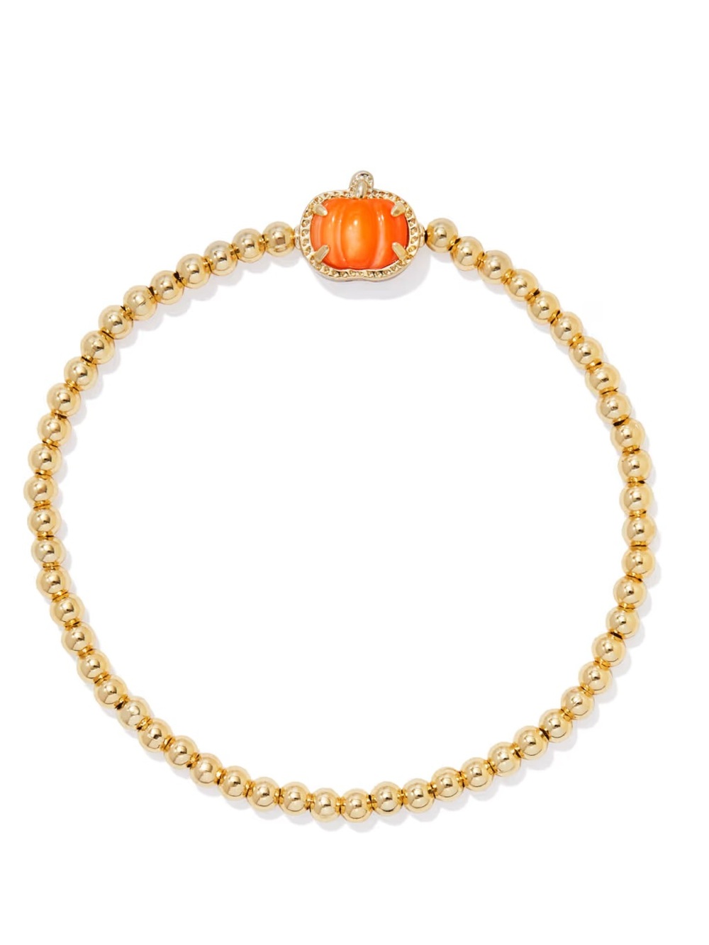 NWT Kendra Scott Pumpkin Gold Stretch Bracelet in Orange Mother-of-Pearl